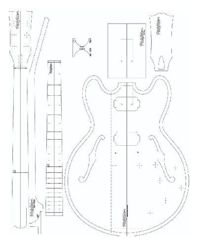 Plantilla De Guitarra Gibson 335 - Luthier - Mdf 6mm