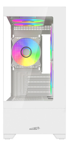Gabinete Sentey H30 Micro Gs-6130 Vidrio 5 Fan Argb Blanco