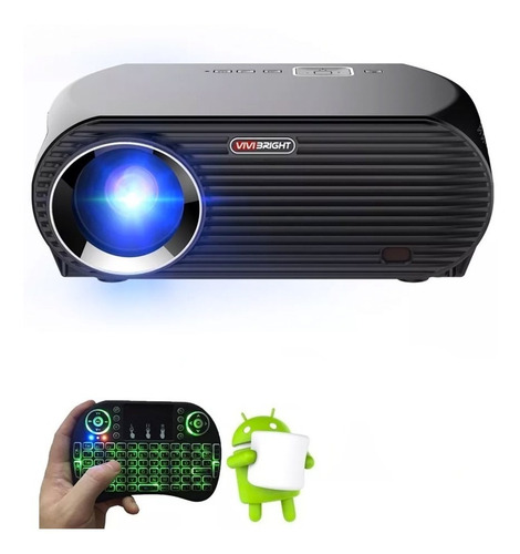 Imagen 2 de 9 de Proyector Profesional Led 3500 Lumens Android Multipuertos Miniteclado Incluido
