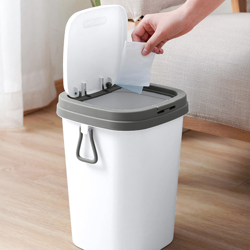Bote De Basura De Baño Con Tapa Grande Que Bloquea Los Olore