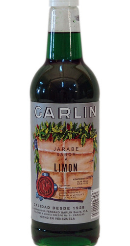 Imagen 2 de 3 de Jarabe De Goma Garlin Limon 0,70l Licores Factory