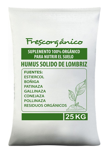 Humus Solido Abono Lombricompuesto Organico Fertilizante 