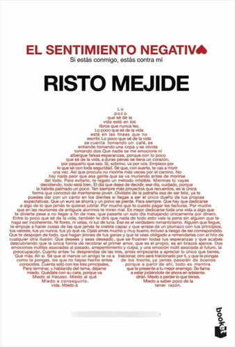El Sentimiento Negativo, De Risto Mejide. Editorial Espasa, Tapa Blanda En Español