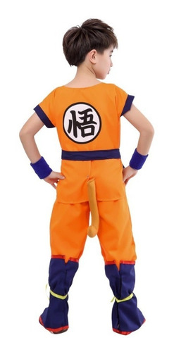 Imagem 3 de 8 de Fantasia Infantil Son Goku Kakarotto Dragon Ball Com 5 Peças
