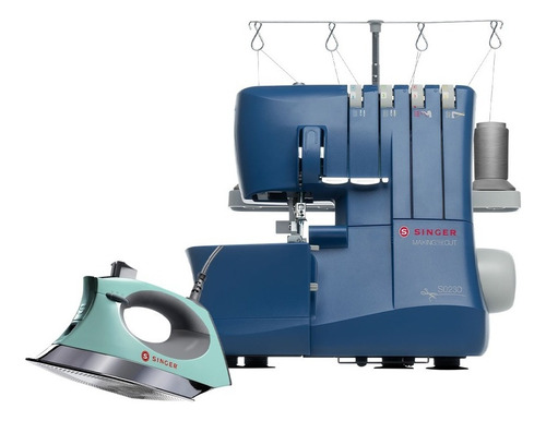 Overlock Doméstica Singer S0235 Y Plancha Steam Craft Plus Color Azul