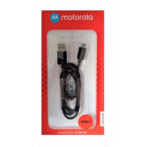 Imagem 1 de 1 de Cabo De Dados Original Motorola Usb/usb-c Preto