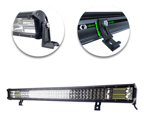 Farol Barra Milha Auxiliar Full Led 7d 144 Leds 432w 12v-60v