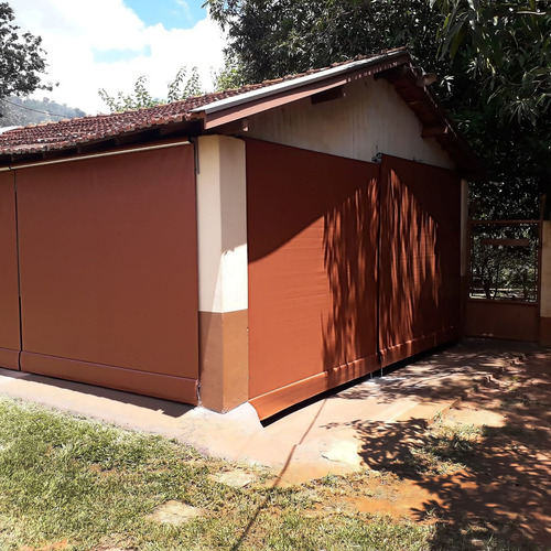 Toldo Completo Com Tubos Sob Medida 4,60 X 3,50 Retrátil Cor Marrom