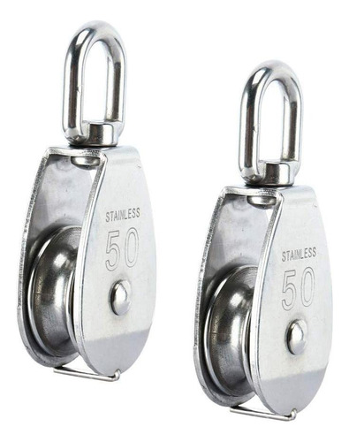 Z 2 Piezas M50 Bloque De Polea Simple Acero Inoxidable 400kg