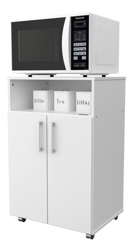 Imagen 2 de 6 de Mueble Organizador Porta Microondas Horno Con Ruedas Cocina