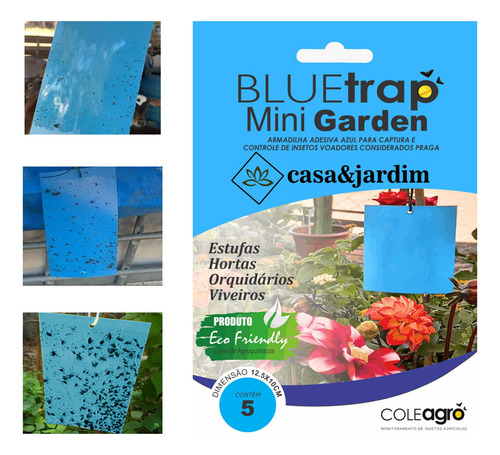 Armadilha Azul Adesiva Mata Trips Mini Garden C/ 30unidades