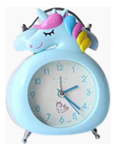 Reloj Despertador Infantil Unicornio Con Luz Alarma A Pila 
