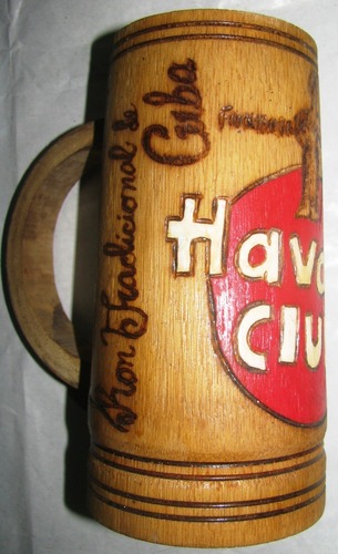 Jarra Decorativa De Madera Cuba Havana Club