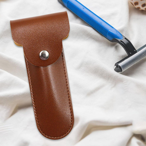 Travel Case Shaver Soft Ligero Para Maquinilla De Marrón