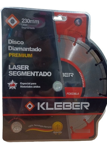 Disco Laser Segmentado 230mm Kleber Color Rojo