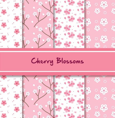 Pack Fondos Vectorizados Cherry Blossoms Flores Cerezo .ai