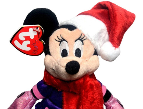 Imagem 2 de 5 de Boneca De Pelúcia P Minnie Mouse Rosa Natal Disney Original