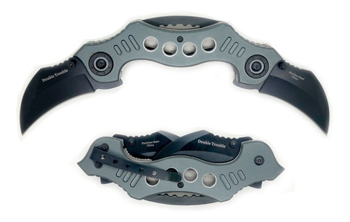 Navaja De Combate Karambit Double Trouble Gris ¡liquidacion!