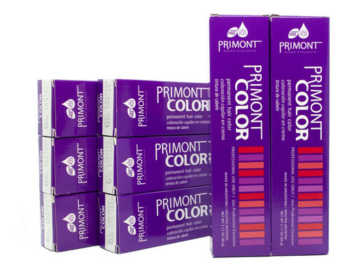 Primont Color Kit X10 Tinturas Coloración Cabello 60gr 6c