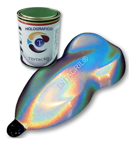 Pintura Holográfica - Arcoiris De #0.035µ X 1 Lt. Bicapa