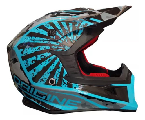 Casco Cross Origine V325 Lop Azul Fluor Cierre Doble Cta