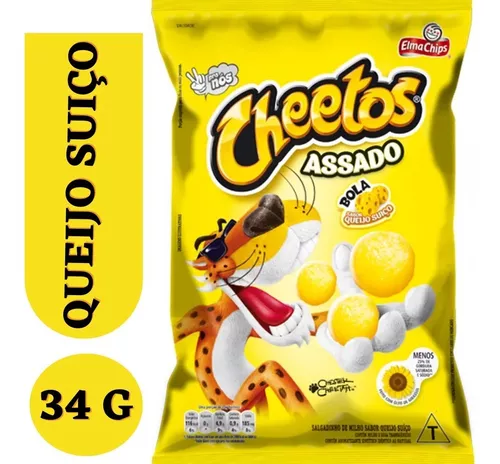 Biscoitos Salgadinhos Elma Chips Cheetos requeijao Caixa C/ 10 De