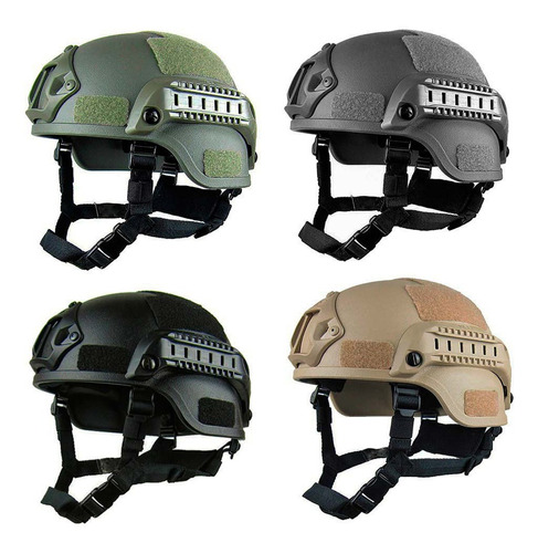 Casco Militar Táctico Rieles Para Paintball Airsoft Gotcha 