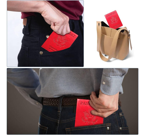Porta Pasaporte Y Carnet De Vacunacion Kaoban Color Rojo