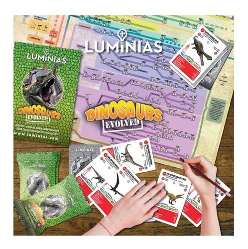 Luminias Poster Album + 3 Sobres Dinosaurios - Juego Cartas