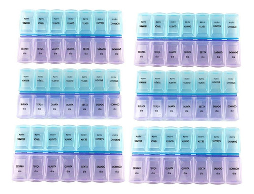 Kit 6 Caixa Porta Comprimidos Organizador Remédios 7 Dias Da