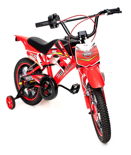Bicicleta Infantil Estilo Moto Aro 16  Vermelha - Unitoys
