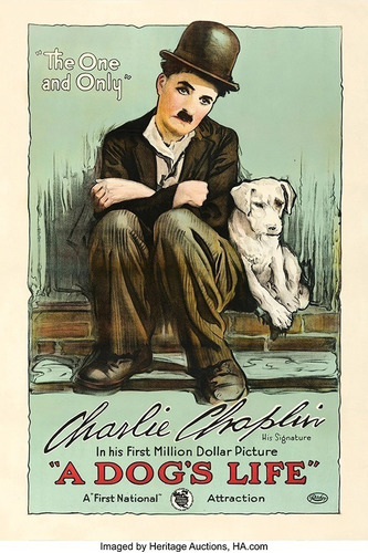 Lienzo Tela Canvas Poster A Dog's Life Charles Chaplin 1918