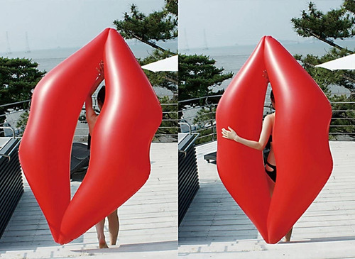 Flotador Inflable Para Pileta Grande Colchoneta Labios Veran