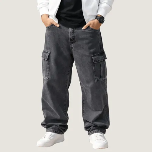 Calça Cargo Cinza Grafite Bolso Lateral Skatista Streetwear