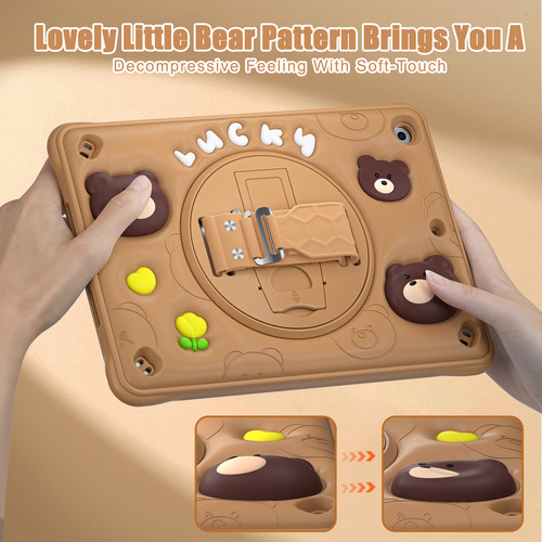 Funda Híbrida Giratoria 360 Con Dibujos Animados Para Ni?os