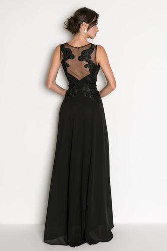Imagem 8 de 8 de Vestido Festa Longo Rendas Preto Bordado Pérolas