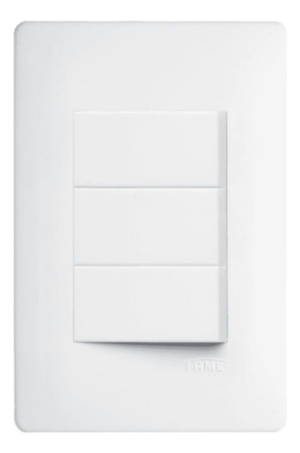 Interruptor Simples Triplo Fame Habitat 4x2 Branco Com Placa