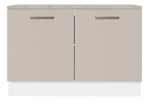 Balcão Pia Cozinha 2 Portas (com Tampo) Branco Agata Madesa Cor Branco/Crema