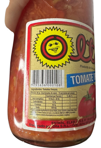 Puré De Tomate Gourmet Olta En Botella X 1000 Gr