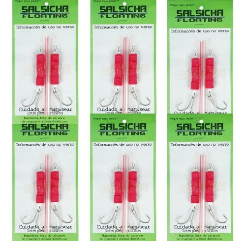 Isca Pesca Flutuador Salsicha Floating Diro 6 Cartelas C/ 2