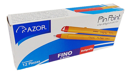 12pz Bolígrafos Plumas Pin Point Fino Punta Aguja 0.7mm Azor