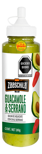 Salsa Casera Zaaschila Guacamole Y Serrano De 425g