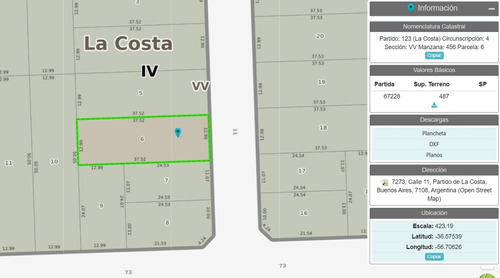 Lote En Venta En Mar Del Tuyu, 487m2, Lote 6