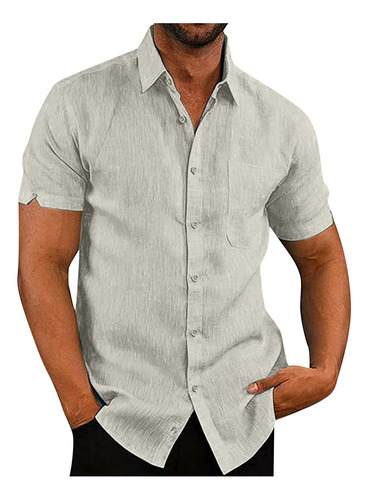 Camisa M Para Hombre, A La Moda, Verano, Cuello Vuelto, Bols