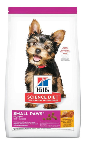 Imagen 1 de 2 de Alimento Hill's Science Diet Puppy Small Paws para perro cachorro de raza mini y pequeña sabor pollo en bolsa de 2kg