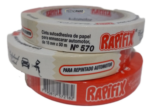 Cinta De Papel Enmascarar Rapifix 18mm X 50m Caja 48 Rollos