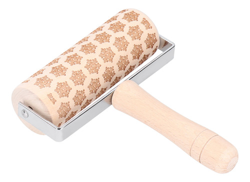 Barra De Masa Grabada En Relieve De Madera Con Rodillo Navid
