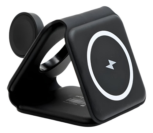 Cargador Perfect Choice Inalambrico 3 En 1 Charge Color Negro
