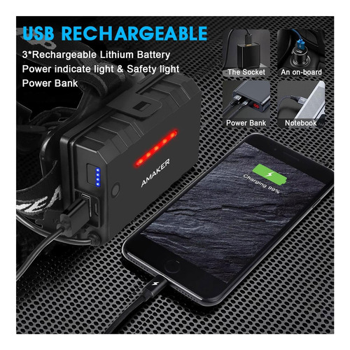 Led Led Recargable Led Amaker, Lúmenes Altos Súper Con 5 Y °