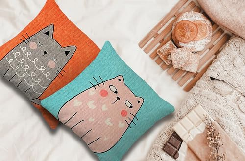 Fundas De Almohada 45 X 45 Cm Gato Mirando Fijamente
